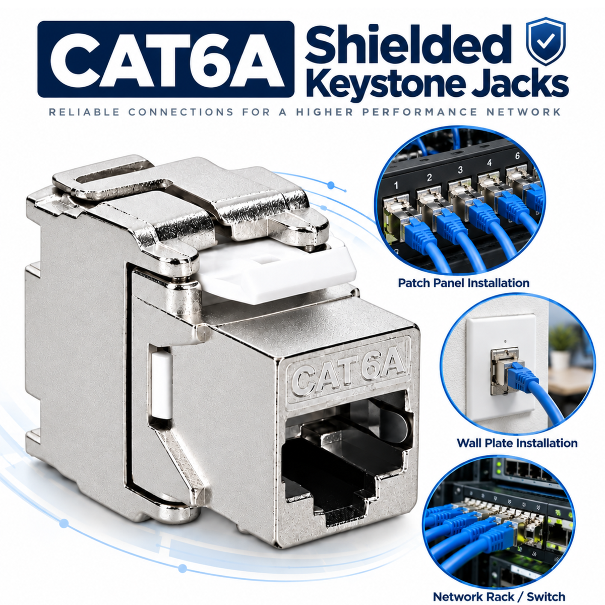 CAT6A Shielded Keystone Jacks