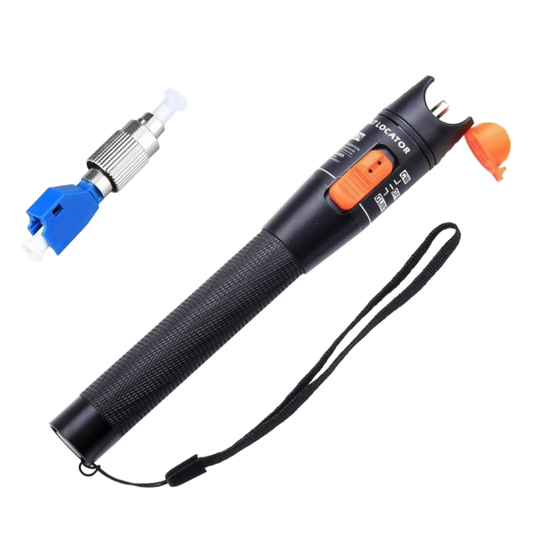 10mW Visual Fault Locator for identifying breaks and bends in fibre optic cables, available at FIBAsource.