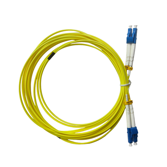 5m lc - lc single mode duplex Fibre Optic Patch Cord for efficient data transmission, available in multiple lengths at FIBAsource