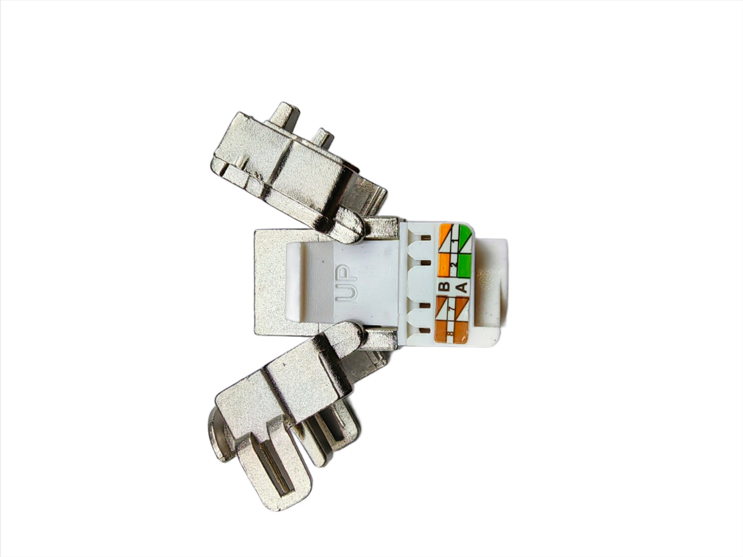 FIBAsource Cat6A Shielded Keystone Jack, offering 10Gbit Ethernet performance with advanced shielding to minimize signal loss and prevent interference. Durable design ensures long-term reliability, while user-friendly installation makes it ideal for professionals and DIY enthusiasts. Compatible with Cat6A RJ45 Ethernet connections, delivering robust, high-speed network performance.