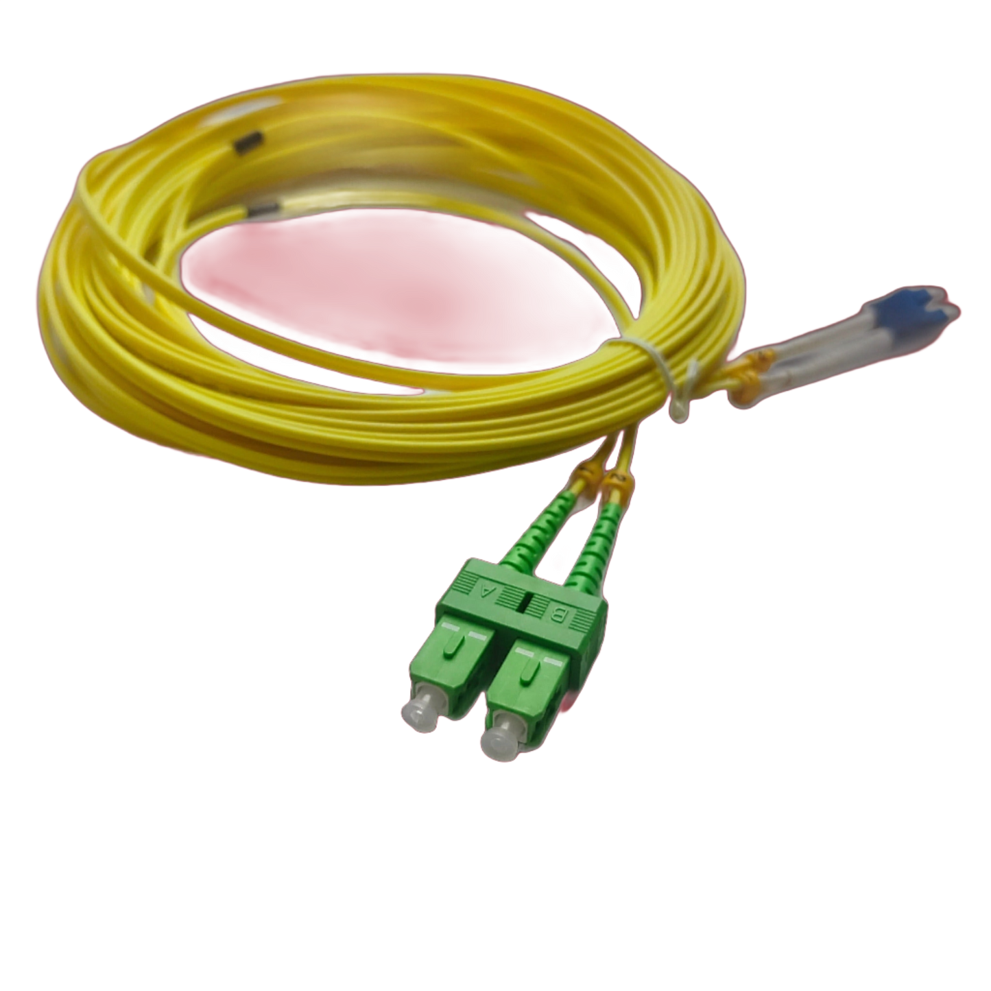 10m sc - lc single mode duplex Fibre Optic Patch Cord for efficient data transmission, available in multiple lengths at FIBAsource
