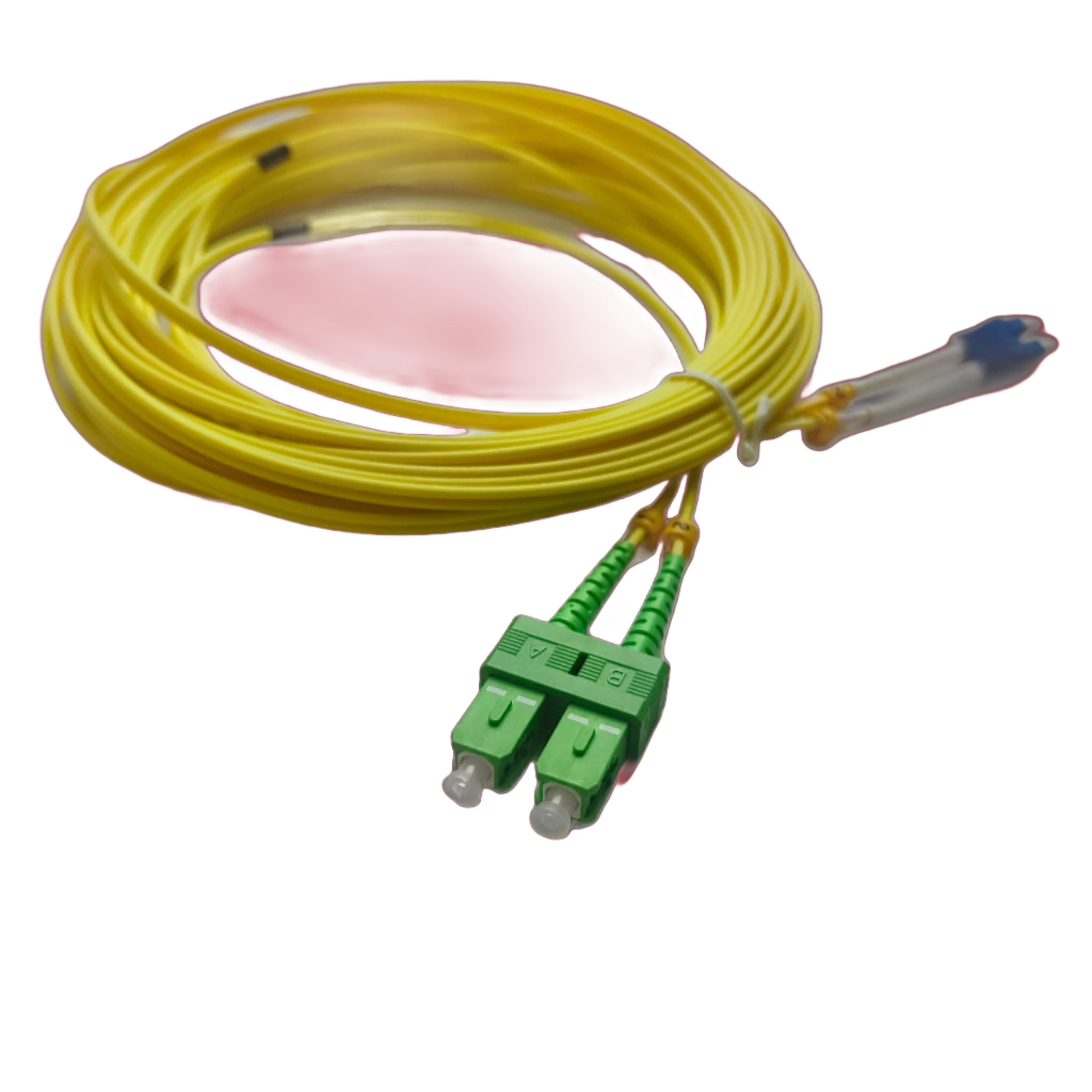 10m sc - lc single mode duplex Fibre Optic Patch Cord for efficient data transmission, available in multiple lengths at FIBAsource