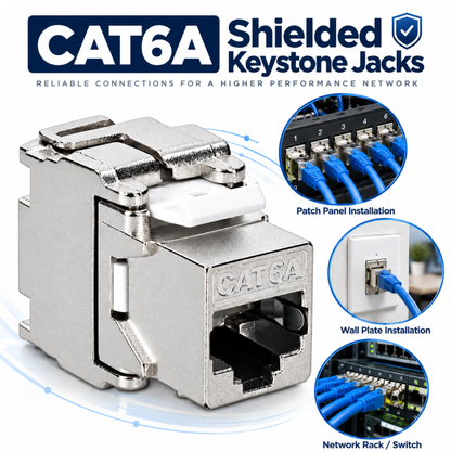 CAT6A Shielded Keystone Jacks