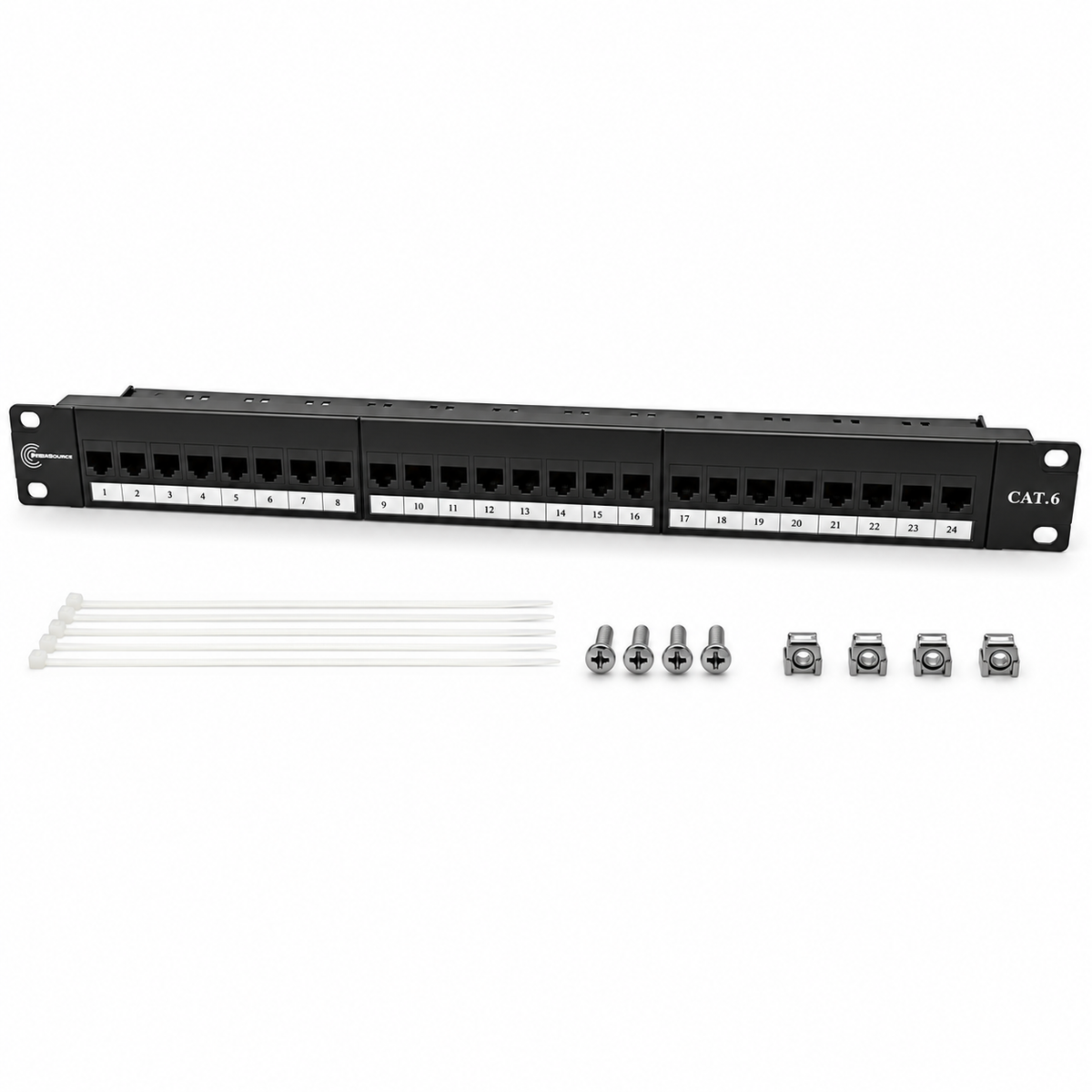 Cat 6 24 Port Patch Panel, 10G Support with Inline Keystone