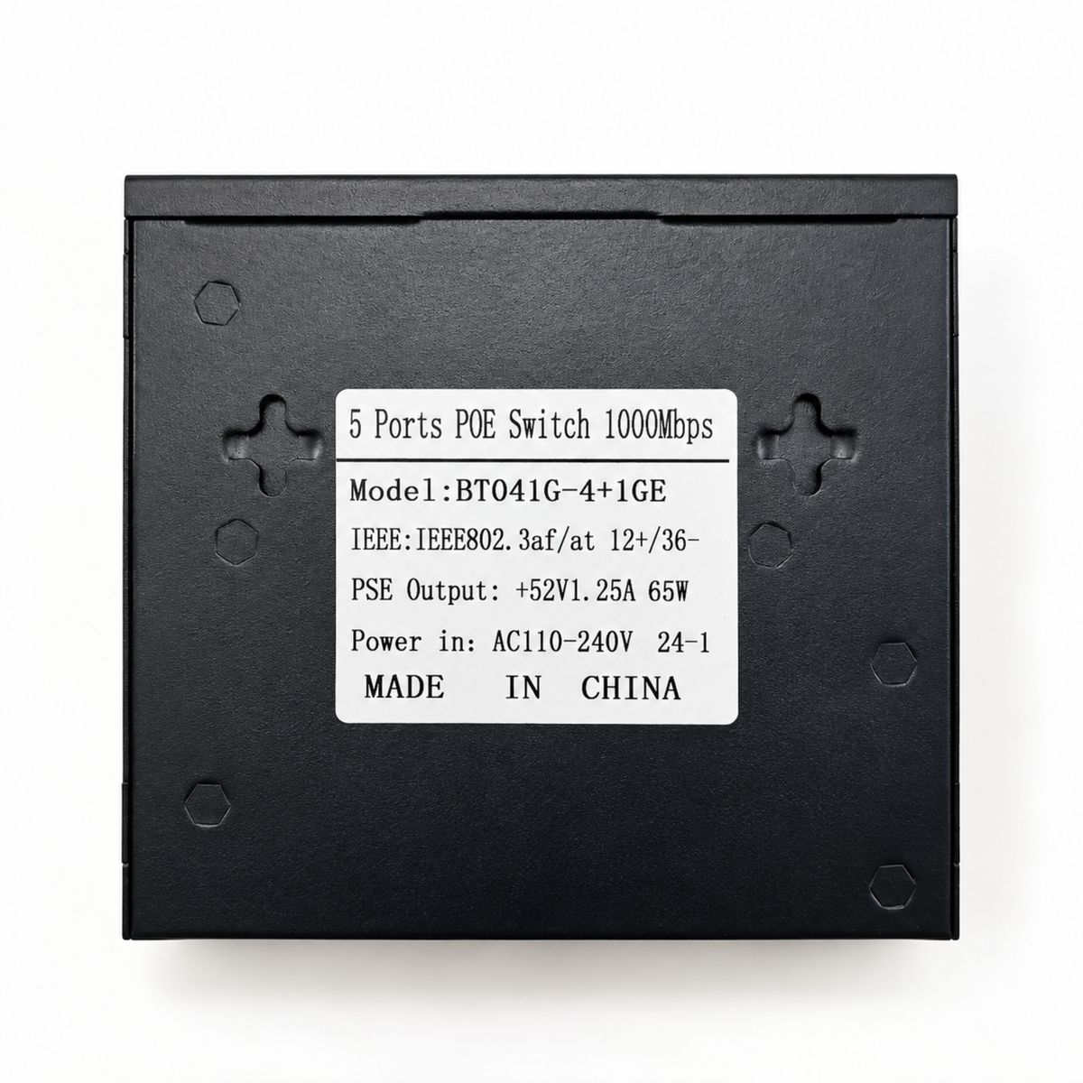 5 Port Smart POE Switch, 10/100/1000, BT04G-4+1GE