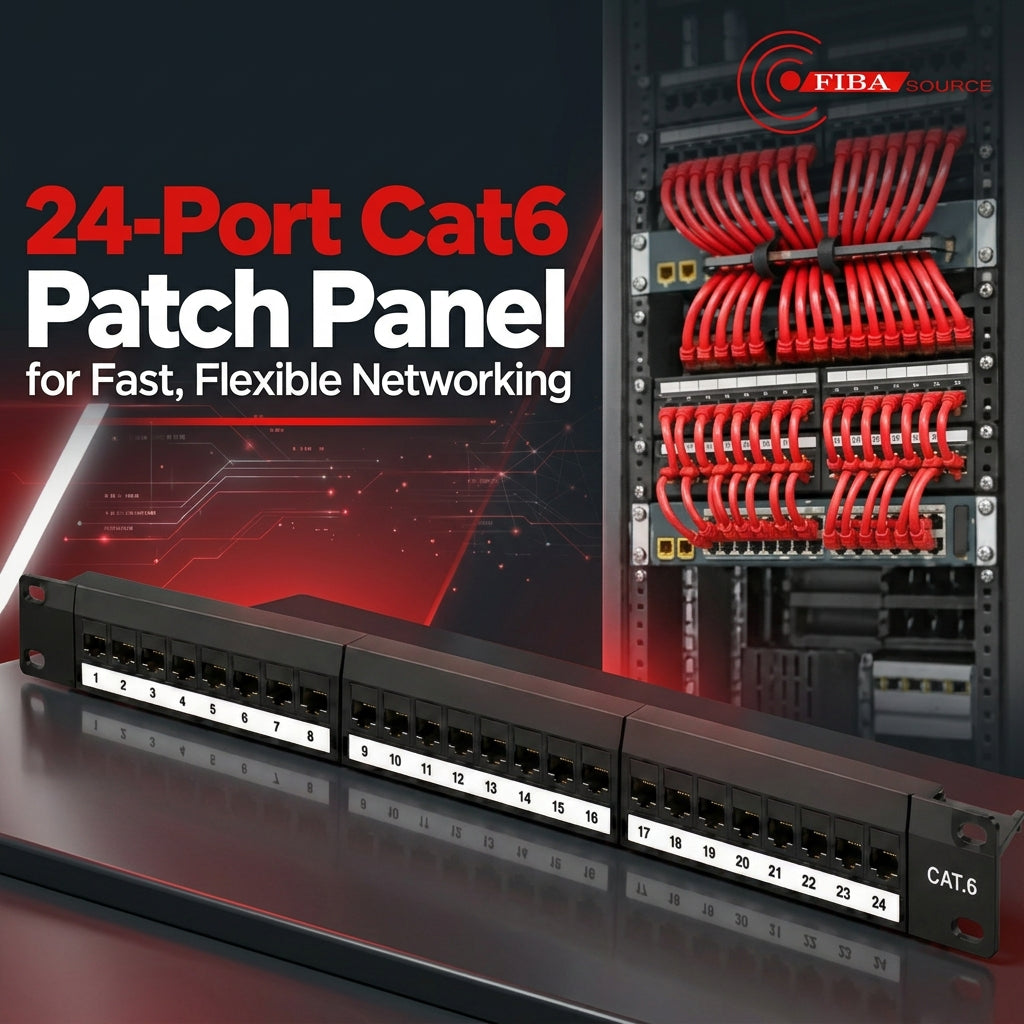 Cat 6 24 Port Patch Panel, 10G Support with Inline Keystone