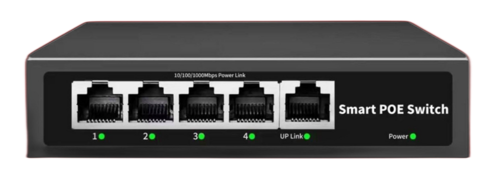5 Port Smart POE Switch, 10/100/1000, BT04G-4+1GE – FIBAsource Ltd.