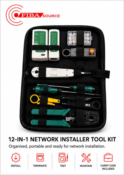 Fibasource 12-in-1 Professional Network Installer Tool Kit