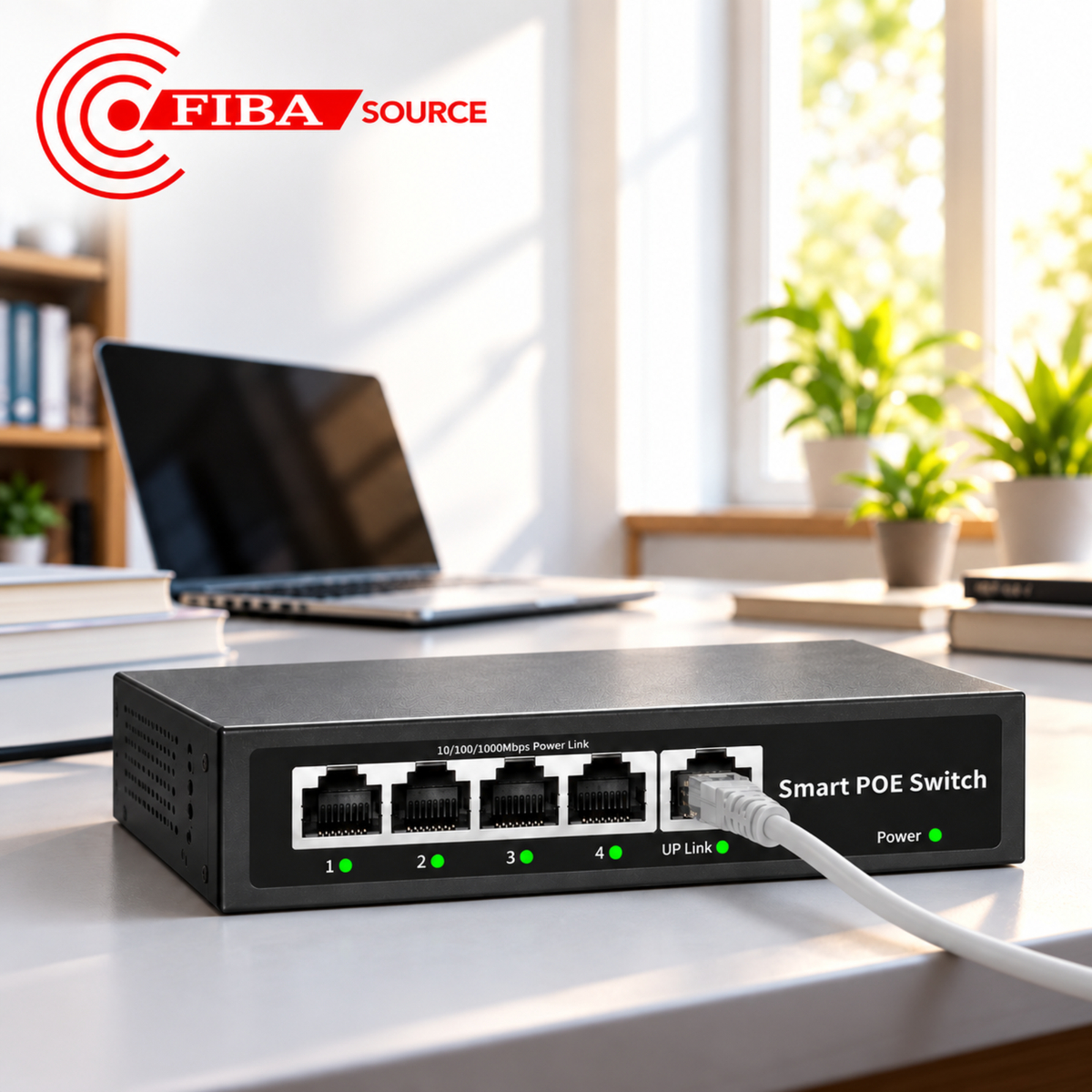 5 Port Smart POE Switch, 10/100/1000, BT04G-4+1GE