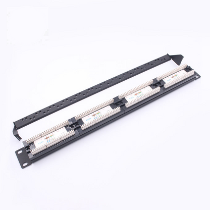 A FIBAsource Ltd Cat 6 24 Port Patch Panel, 10G Support with Inline Keystone, is shown on a white background with a red number 2 in a circle in the top left corner.