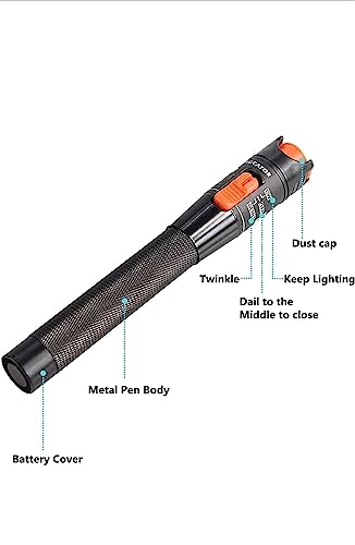 10mW Visual Fault Locator for identifying breaks and bends in fibre optic cables, available at FIBAsource. Detail
