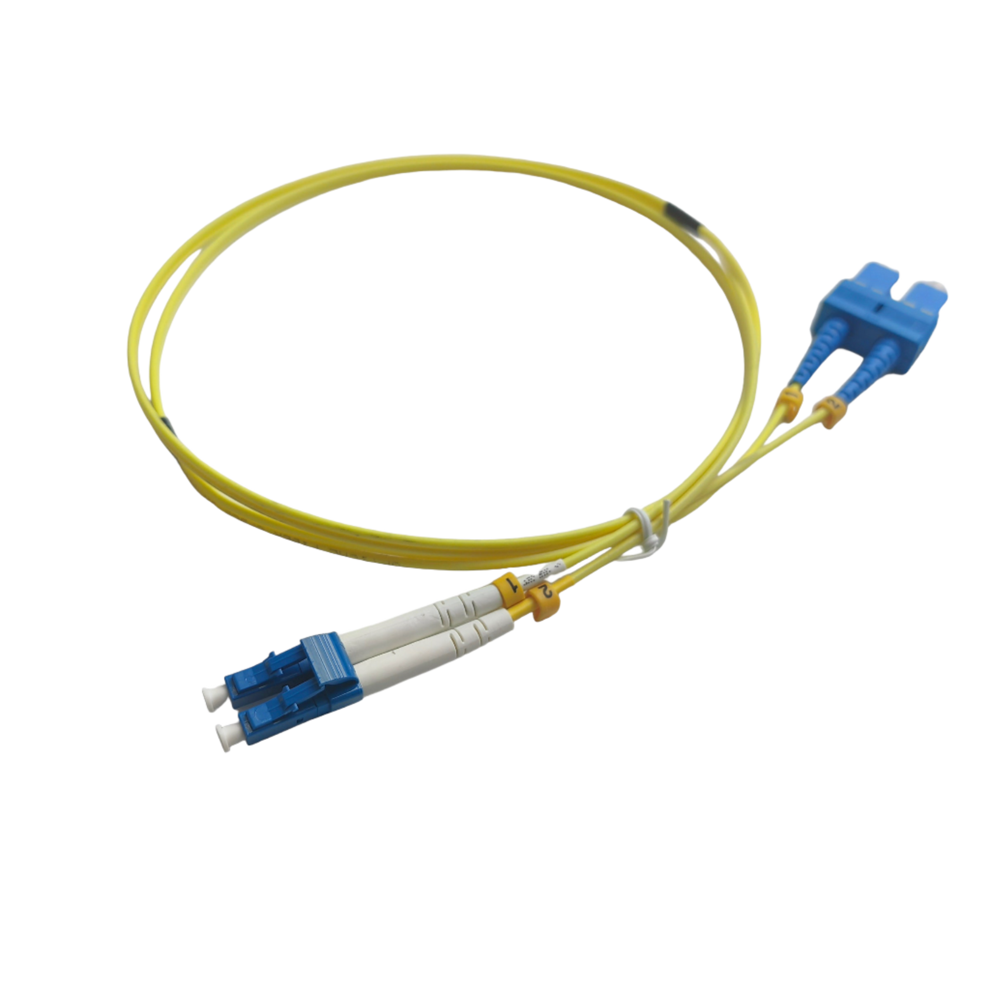 1m sc - lc single mode duplex Fibre Optic Patch Cord for efficient data transmission, available in multiple lengths at FIBAsource