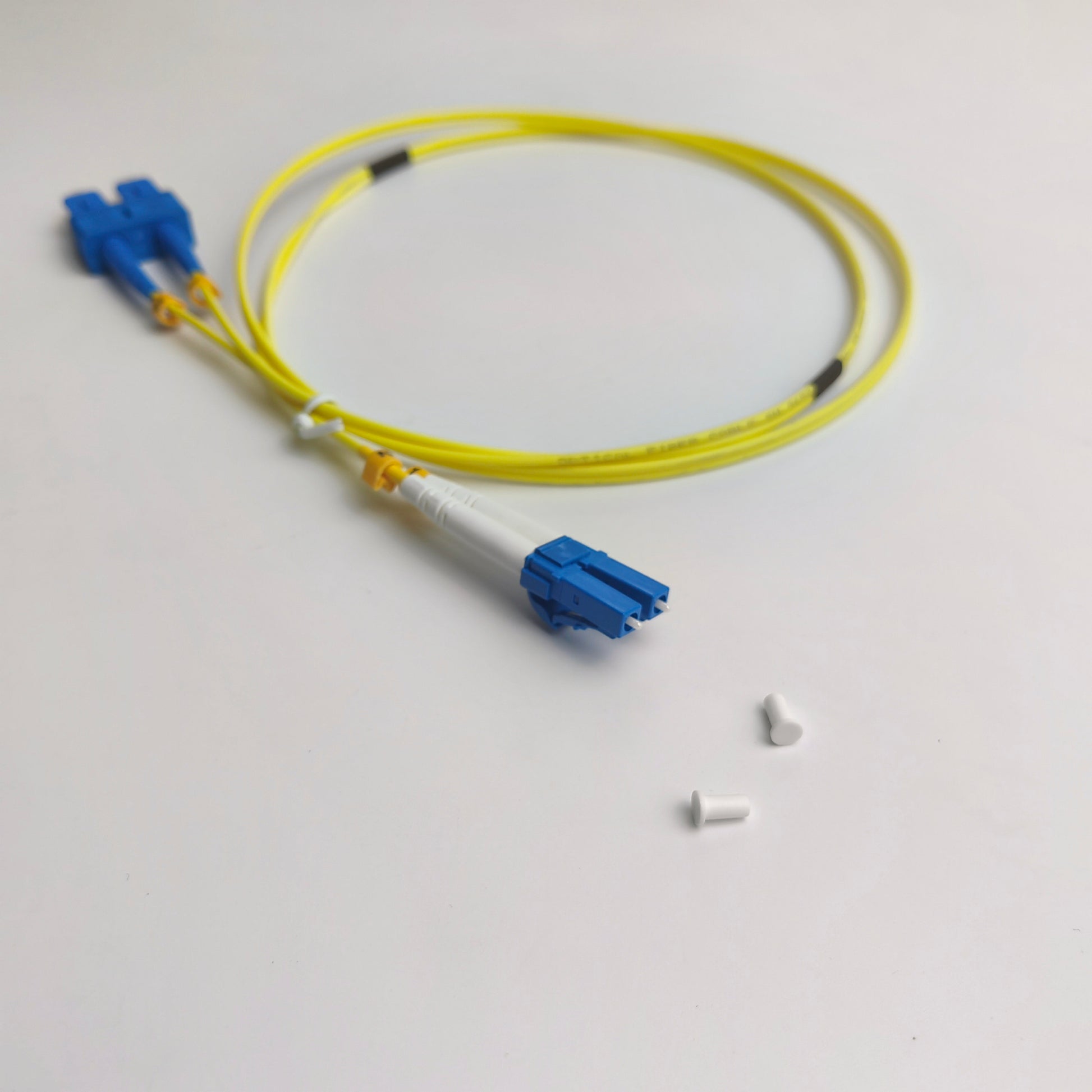 1m sc - lc single mode duplex Fibre Optic Patch Cord for efficient data transmission, available in multiple lengths at FIBAsource