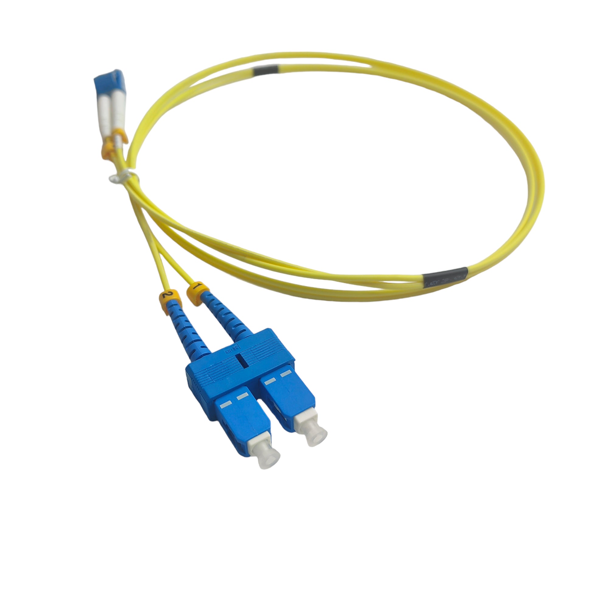1m sc - lc single mode duplex Fibre Optic Patch Cord for efficient data transmission, available in multiple lengths at FIBAsource
