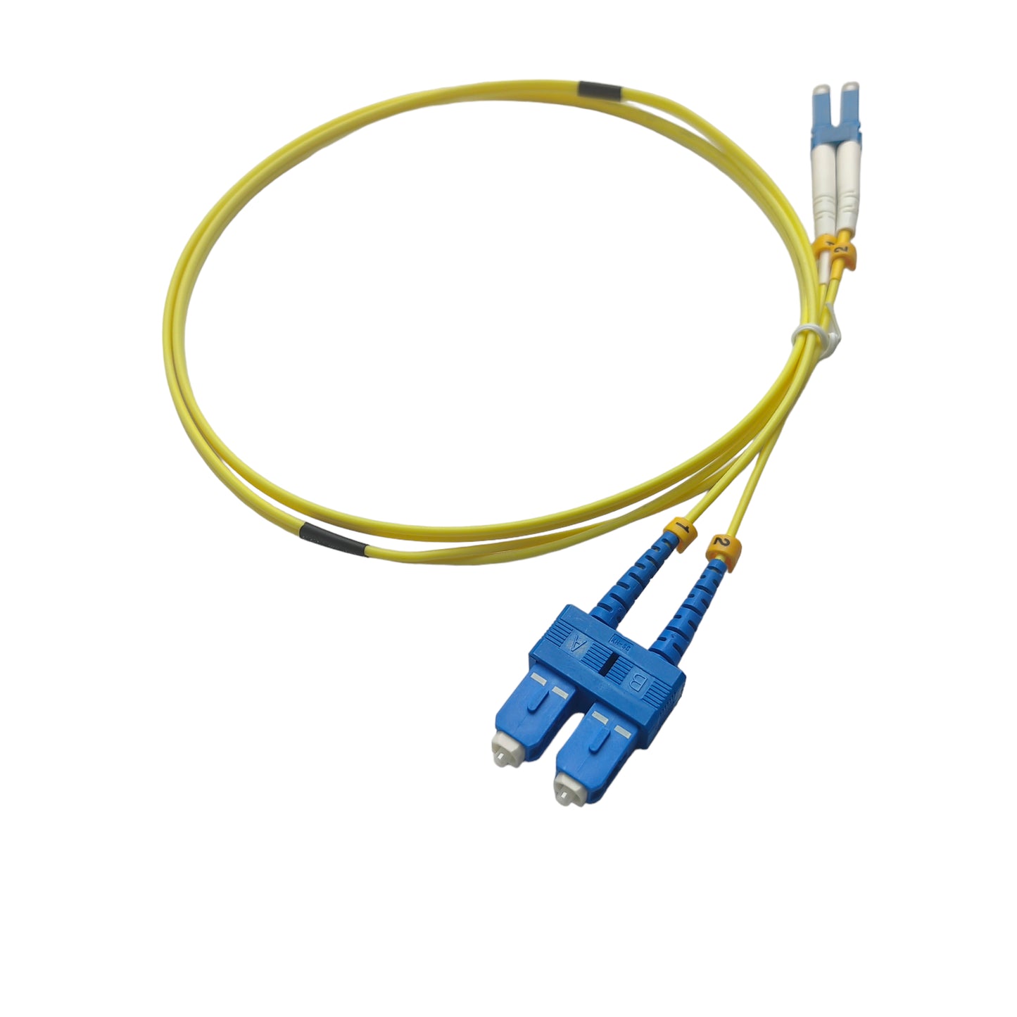 1m sc - lc single mode duplex Fibre Optic Patch Cord for efficient data transmission, available in multiple lengths at FIBAsource