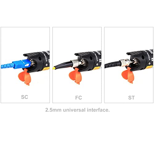10mW Visual Fault Locator for identifying breaks and bends in fibre optic cables, available at FIBAsource. 2.5mm universal interface