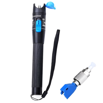 5mW Visual Fault Locator for identifying breaks and bends in fibre optic cables, available at FIBAsource.