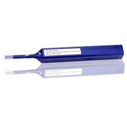 FIBAsource one-click fibre optic cleaner pen for LC MU connectors, 1.25mm, blue – fibre cleaning tool for connector end-face maintenance, precision cleaning tool for data networking and fibre optic installations