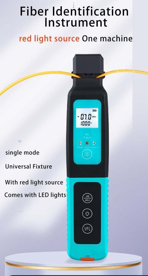 FIber Identifier for detecting live fibres in fibre optic networks, available at FIBAsource. Test