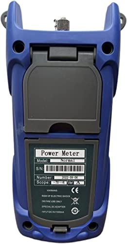 Handheld Optical Power Meter for measuring fibre optic signal strength, available at FIBAsource (back view)