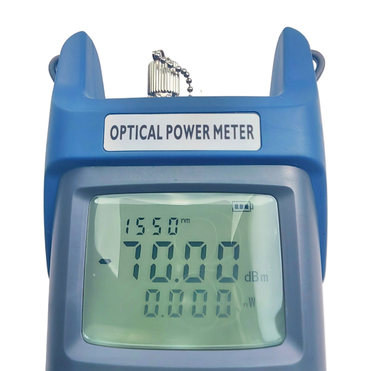 Handheld Optical Power Meter for measuring fibre optic signal strength, available at FIBAsource (testing)