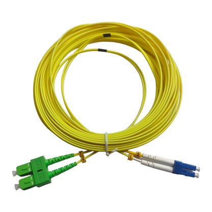 10M Fibre Optic Patch Cable LC/UPC to SC/APC Singlemode Duplex 9/125μm OS2