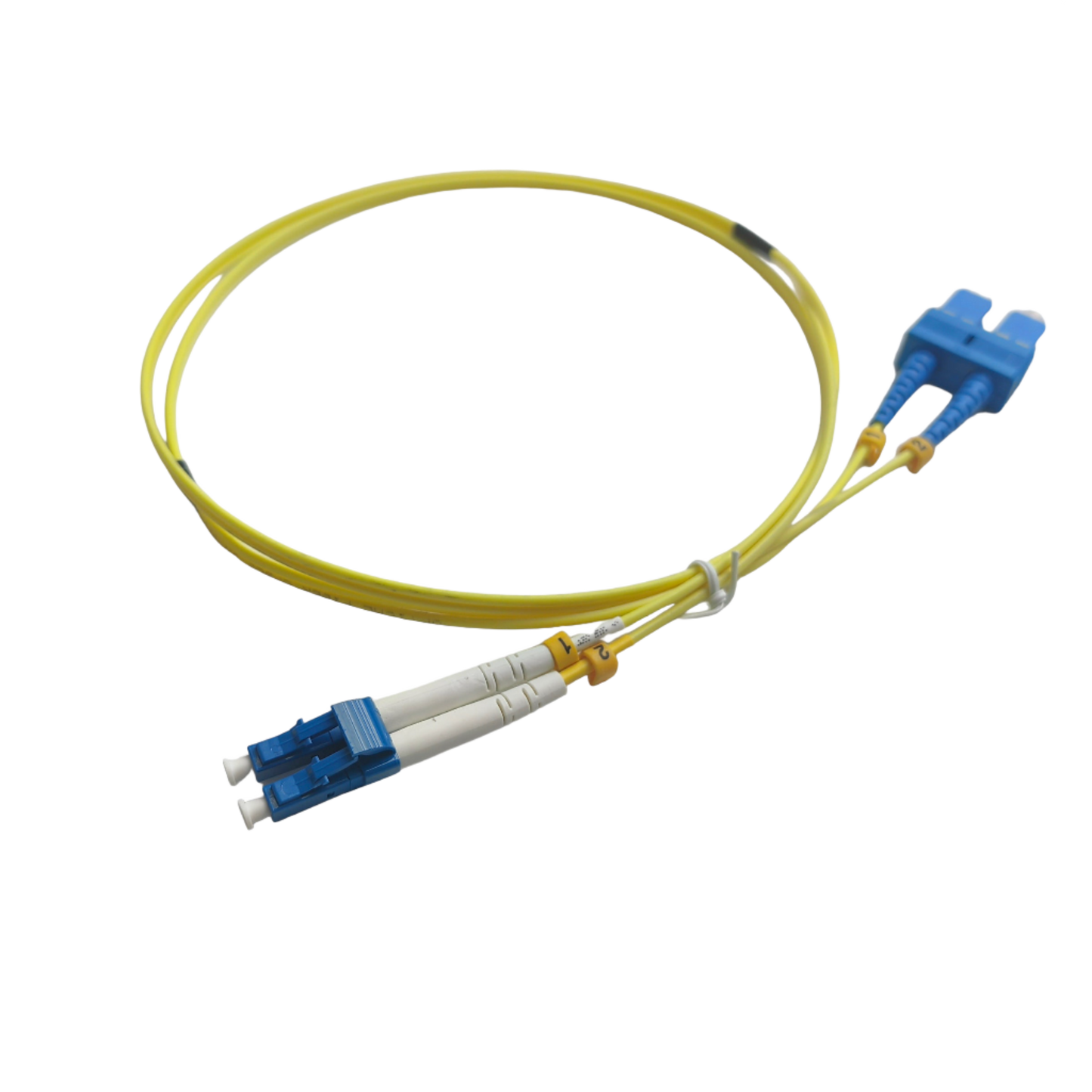 1M Fibre Optic Patch Cable LC/UPC to SC/UPC Singlemode Jumper Duplex 10Gb/Gigabit OS2