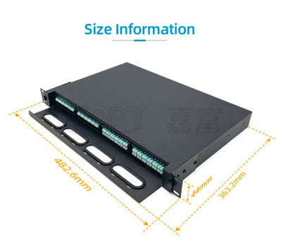 FIBAsource 1U 96 Core MPO/MTP Fibre Patch Panel — LC OM4 Duplex, Sliding Drawer, Modular Cassette Design